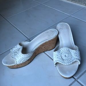 White Jack Roger Wedge Slides